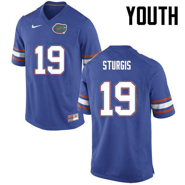 Youth Florida Gators #19 Caleb Sturgis College Football Jerseys-Blue - Click Image to Close